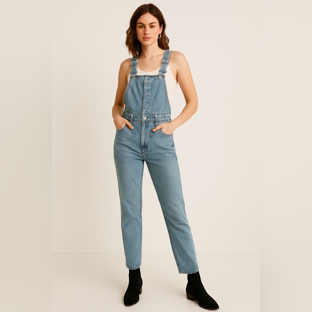 Free People Shelby Denim Overalls Women’s Size 30